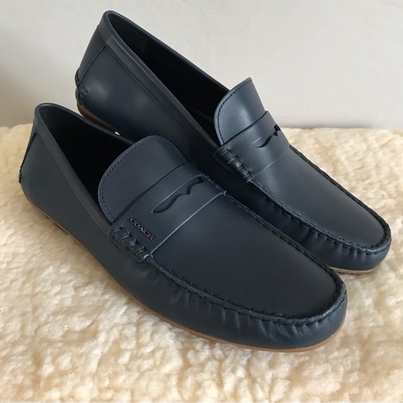 Coach Slate Blue Leather Drivers - Picture 4 of 16